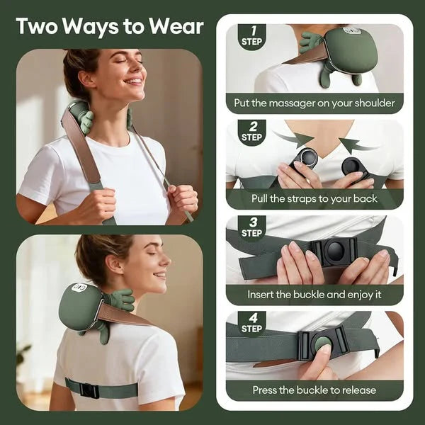 Hand-shaped Trapezius Massager with Heat Therapy