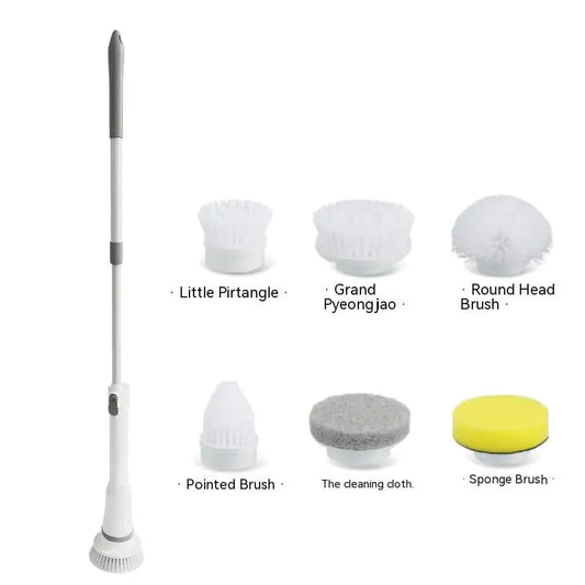 Electric Scrubber with Long Handle Telescopic Brush